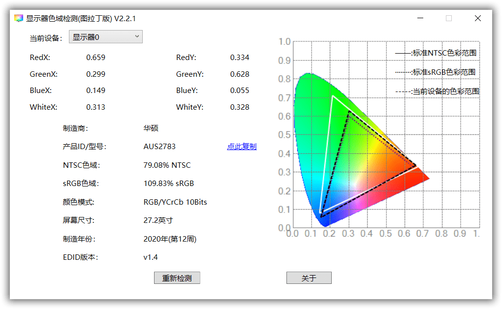 图片[1] - 显示器色域检测工具 v2.2.1 图拉丁版 - 百诚科技